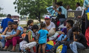 Venezuelan migrants in Colombia. About 5,000 people have been crossing borders daily to leave Venezuela over the past year, according to UN data. Colombia, April 2019. 