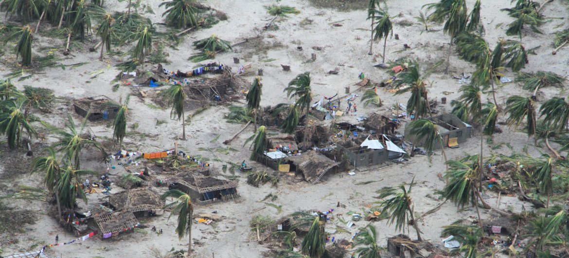 A cidade de Macomia, em Cabo Delgado foi fortemente afetada pelo ciclone Kenneth no dia 25 de abril. Muitas comunidades foram completamente destruídas. 