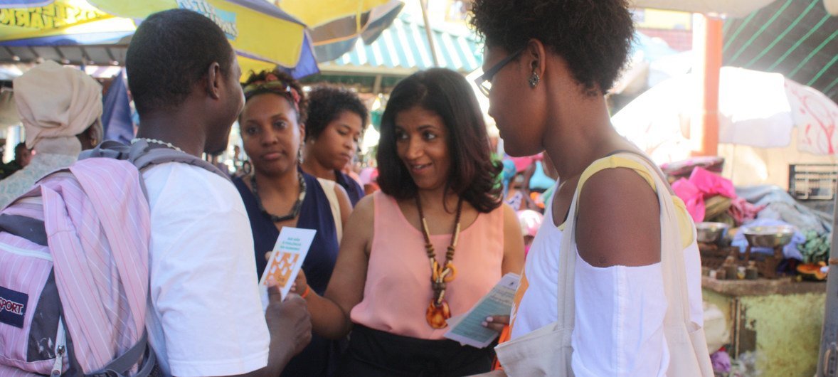 Campanha 16 de Ativismo contra a Violência Baseada no Gênero, na cidade da Praia, em Cabo Verde.