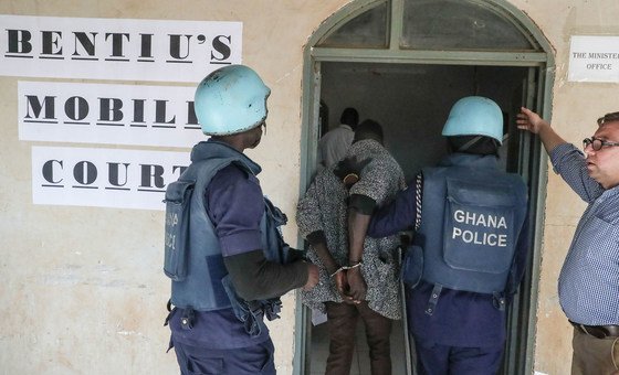 Bentiu mobile court starts prosecuting cases in the Mission's Protection of Civilians site (POC). (December 2018)