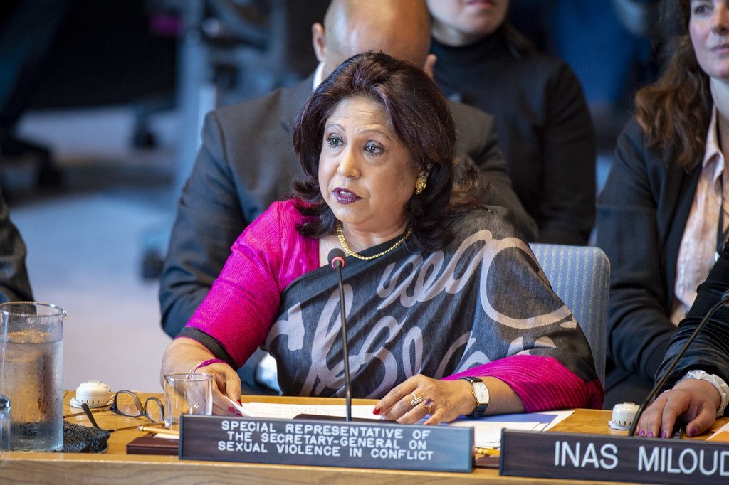 Pramilla Patten, Représentante spéciale du Secrétaire général sur la violence sexuelle en temps de conflit, devant le Conseil de sécurité (photo d'archives).