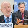 (De la gauche vers la droite) les experts des droits de l'homme des Nations Unies Michel Forst, David Kaye et Michael Lynk.