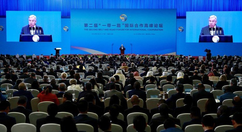 O secretário-geral da ONU, Antonio Guterres, discursou na abertura do Fórum “Um Cinturão, Uma Rota” de Cooperação Internacional em Pequim, China
