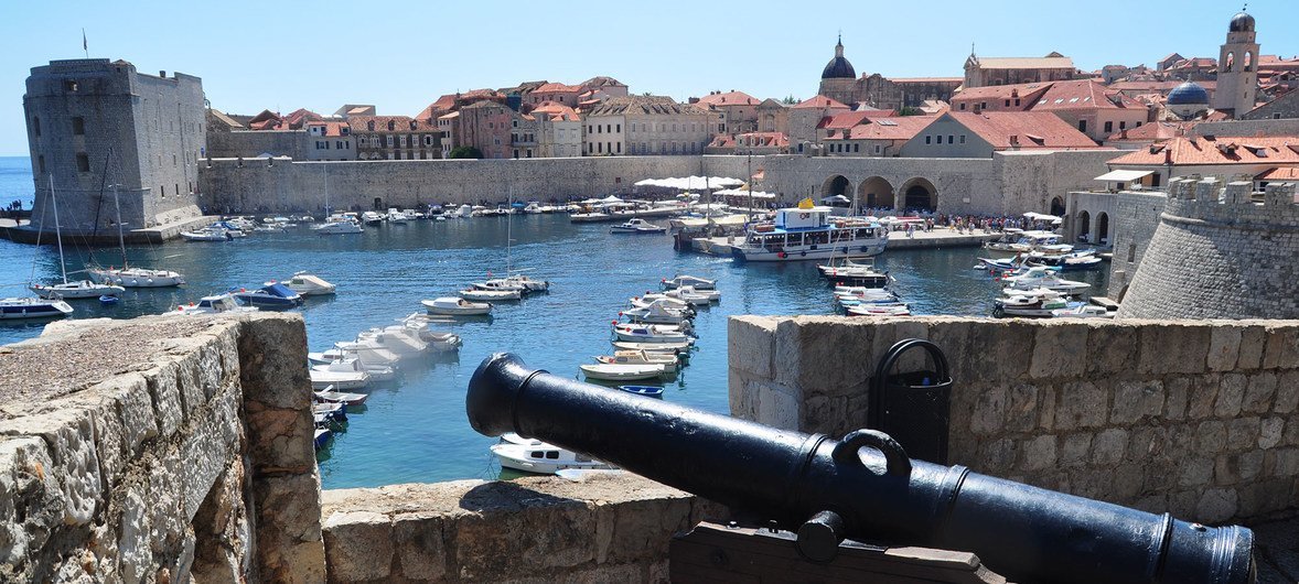 Cannon in Old City of Dubrovnik (Croatia).