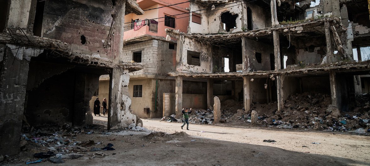Bâtiments détruits à Tripoli, en Libye (photo d'archives).