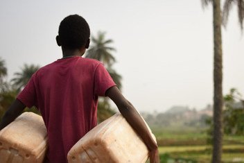 Jovem nas bolanhas de Bissau