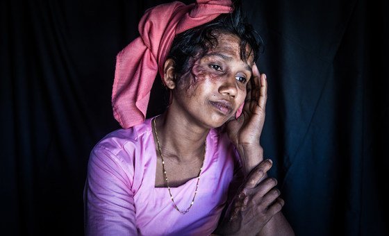 The two children of Nomtaz Begum, 30, a refugee from Myanmar who is now in Bangladesh, were killed in front of her. (March 2018)