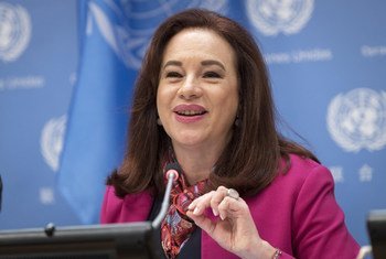 La Présidente de l'Assemblée générale des Nations Unies, Maria Fernanda Espinosa.