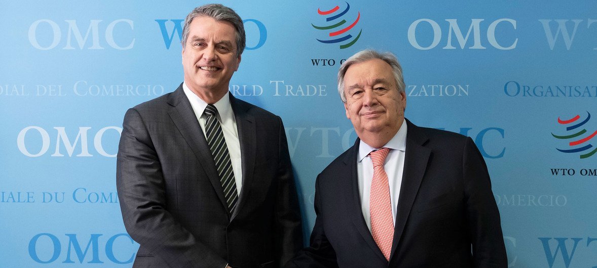 Генеральный директор ВТО Роберто Азеведо и Генеральный секретарь ООН Антониу Гутерриш