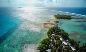 The low-lying island nation, Tuvalu, in the Pacific Ocean is particularly susceptible to higher sea levels caused by climate change.