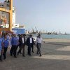(File) The Chairman of the Redeployment Coordination Committee, Lieutenant General Michael Lollesgaard, visits the ports of Hudaydah, Salif and Ras Issa.
