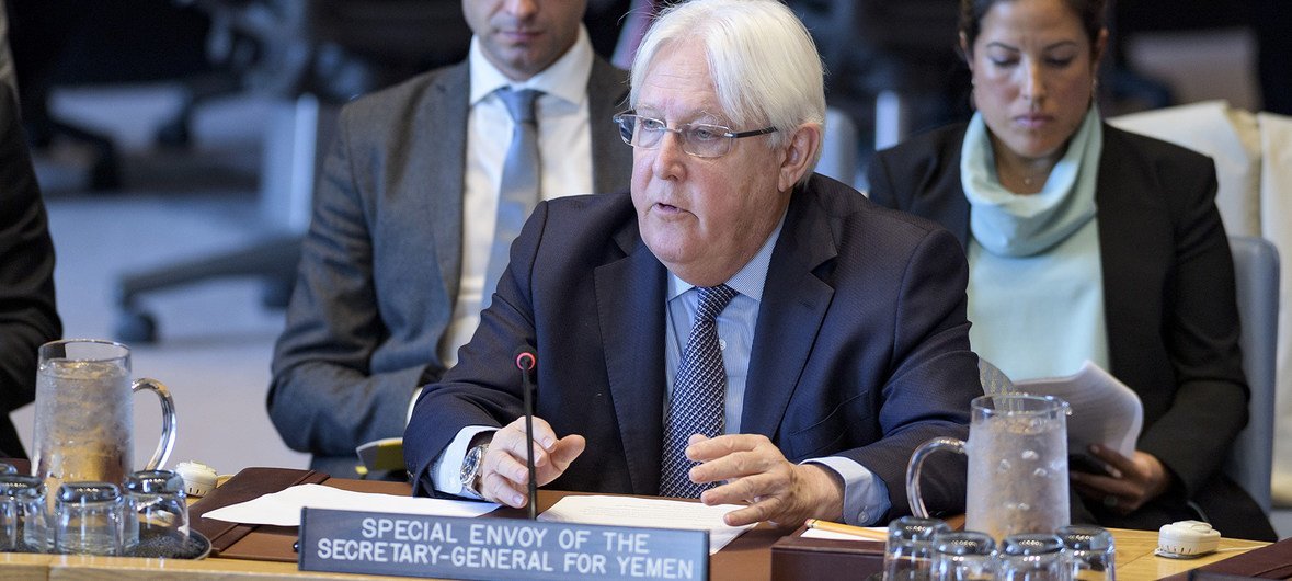Martin Griffiths briefing the UN Security Council (file)