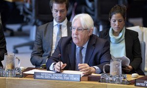 Martin Griffiths, Special Envoy of the Secretary-General for Yemen, briefs the UN Security Council on the situation in the country. (15 May 2019)