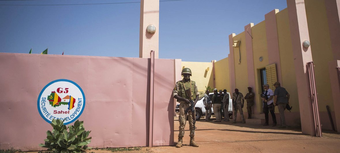 萨赫勒五国集团联合部队位于马里中部莫普提的总部。 （2017年资料图片）