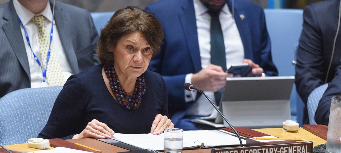 Rosemary DiCarlo, Under-Secretary-General for Political and Peacebuilding Affairs, briefs the Security Council on the situation in Syria. (17 May 2019)