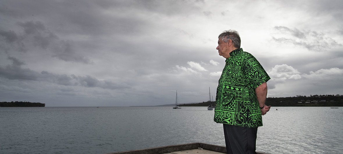 أمين عام الأمم المتحدة أنطونيو غوتيريش يزور فانواتو، في ختام جولته في عدد من دول المحيط الهادئ لبحث تحديات تغير المناخ. 18 مايو/يار 2019.