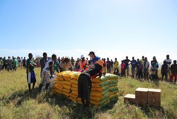  Food distribution by the World Food Program (WFP) in Matemo, one of the Quirimbas Islands, in the province of Cabo Delgado, Mozambique. The region was one of the areas of the country affected by Cyclone Kenneth.