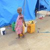 Acampamento na Beira, em Moçambique, que abriga famílias afetadas pelo ciclone