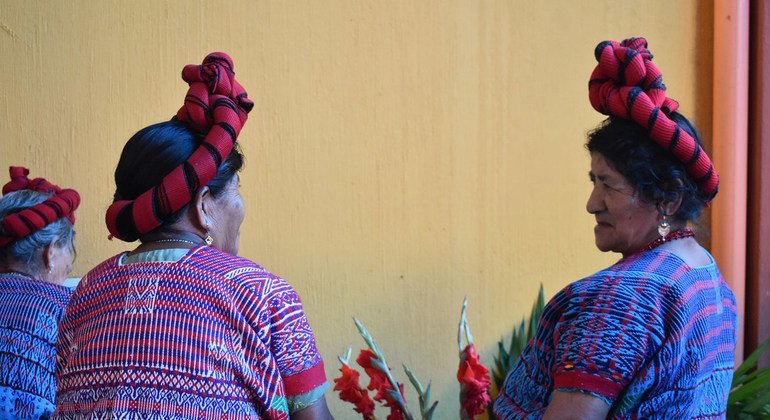 Un grupo de mujeres Maya Poqomam en Guatemala.
