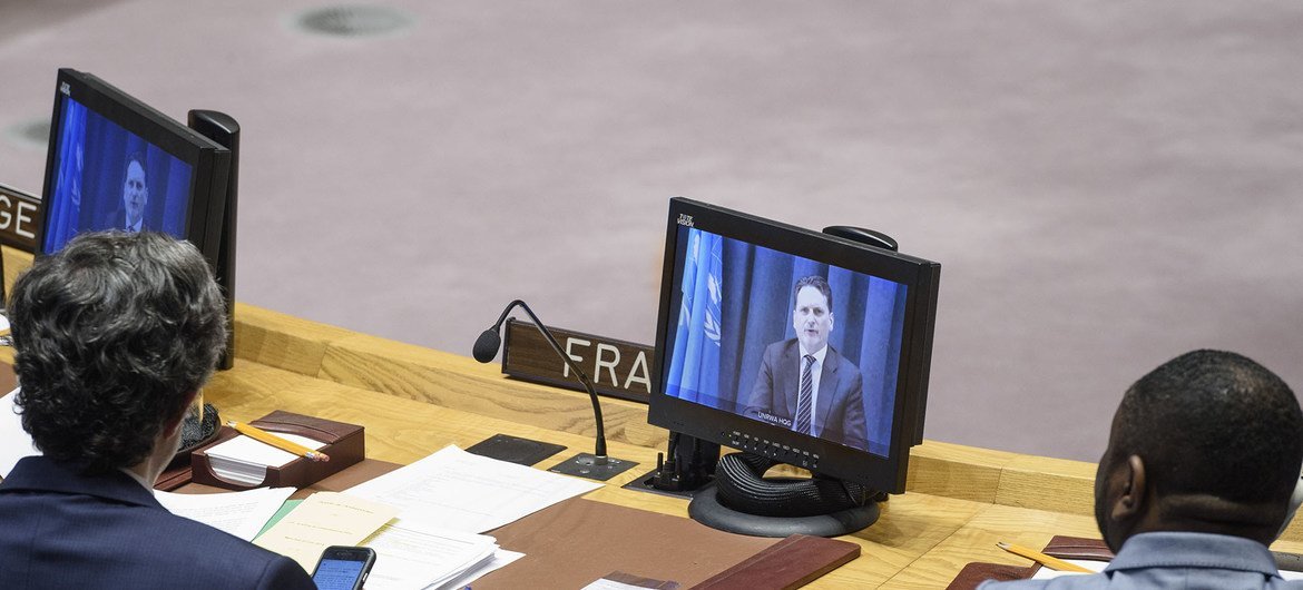 عبر دائرة تليفزيونية، المفوض العام للأونروا يقدم إحاطة إلى مجلس الأمن الدولي عن الوضع المتعلق بلاجئي فلسطين.