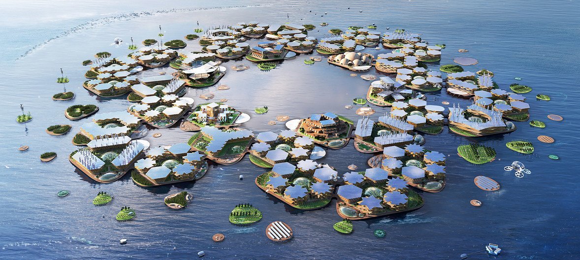 Concept de ville flottante conçu par Oceanix