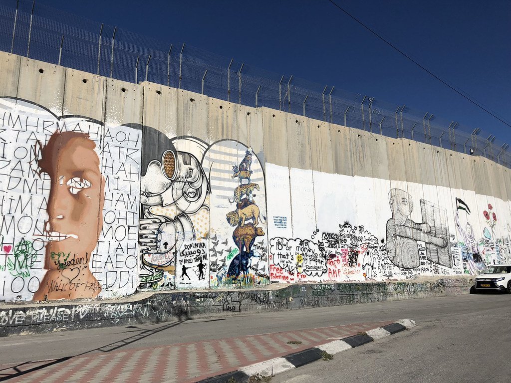 以色列在伯利恒修建的分隔西岸的隔离墙。