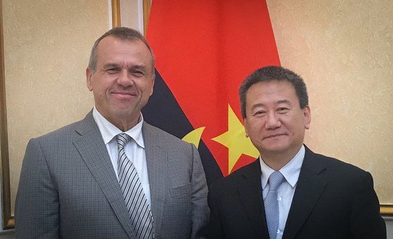 Coordenador residente das Nações Unidas em Angola, Paolo Balladelli, com enviado especial do secretário-geral para região dos Grandes Lagos, Huang Xia