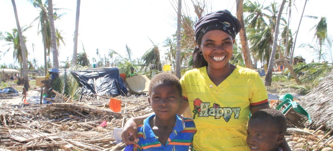 Maria Andarus, 25 anos, perdeu a casa durante o ciclone Idai e o marido perdeu o barco