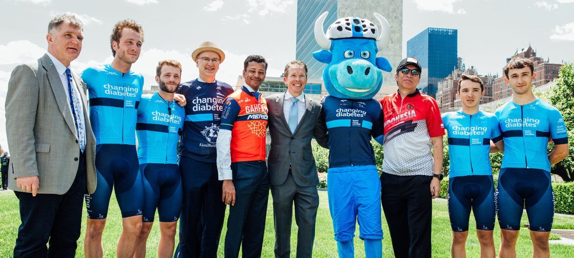 Ambassadors from Indonesia, New Zealand and Bahrain joined athletes from Team Novo Nordisk, the world’s first all diabetes sports team, to celebrate the World Bicycle Day at UN Headquarters in New York. Team Novo Nordisk CEO and Co-Founder Phil Southerlan