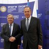 Secretary-General António Guterres meets with the Minister of Foreign Affairs of the Russian Federation Sergey Lavrov on the sidelines of the St. Petersburg International Economic Forum 2019 (SPIEF). 