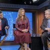 Melinda Gates, Co-Chair of The Bill & Melinda Gates Foundation (c), Jack Ma, Executive Chairman of Alibaba Group (l) and the UN Secretary-General António Guterres (r) discuss how digital cooperation and technology can contribute to achieving the Sustainab