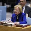  ماري روبنسون، رئيسة لجنة الحكماء تلقي كلمتها أمام جلسة مجلس الأمن حول صون السلم والأمن الدوليين ومنع نشوب الصراعات والوساطة.
