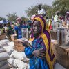 Distrubuciñon de alimentos en el distrito de Pieri, en Sudán de Sur, donde el PMA presta asistencia a 29.000 personas, de las cuales 6.600 son niños menores de cinco años.