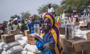 Food distribution in Pieri, South Sudan, where WFP is assisting 29,000 people, of whom 6,600 are children under five. (5 February 2019)