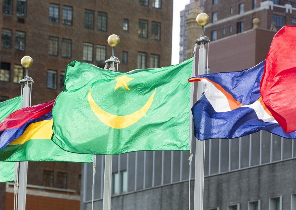 علم الجمهورية الإسلامية الموريتانية في مقر الأمم المتحدة