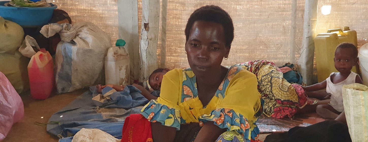 Mkimbizi mpya wa ndani akiwa katika kituo cha kuhifadhi wakimbizi cha mji wa Bunia kwenye jimbo la Ituri nchini Jamhuri ya Kidemokrasia ya Congo, DRC. (17 Juni 2019)