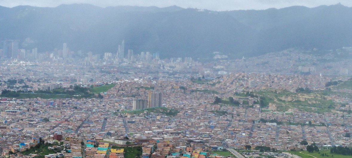 Panoramic view of the city of Bogota, the capital of Colombia and  one of the four participants of the Climate Smart Cities Challenge