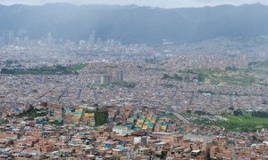 Panoramic view of the city of Bogota, the capital of Colombia.