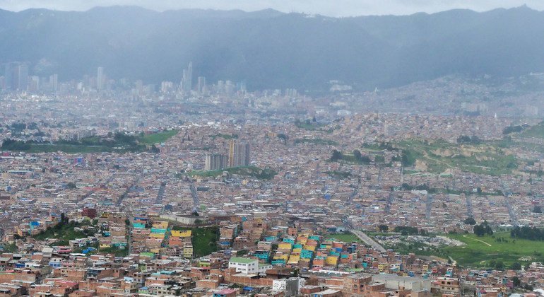  Vista panorâmica da cidade de Bogotá, capital da Colômbia.