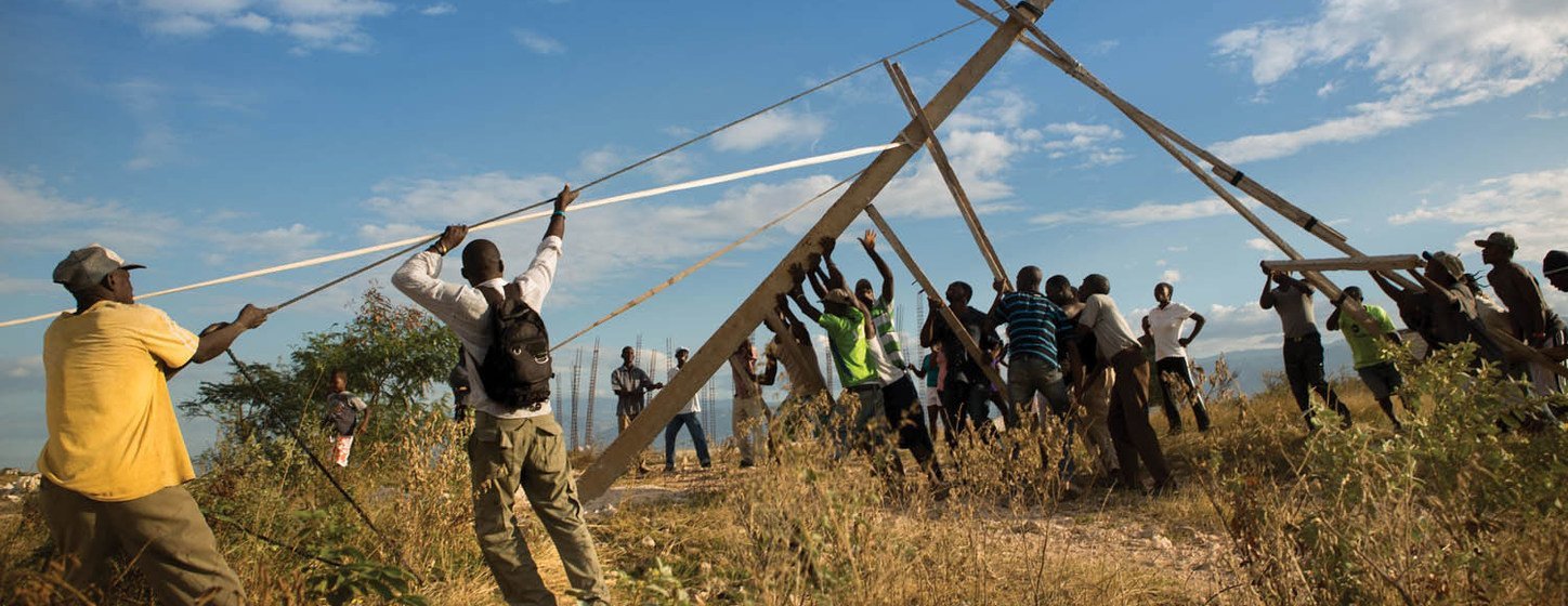 Inhabitants of Canaan, Haiti, which has grown from an IDP camp to become a settlement with some 200 schools and churches.