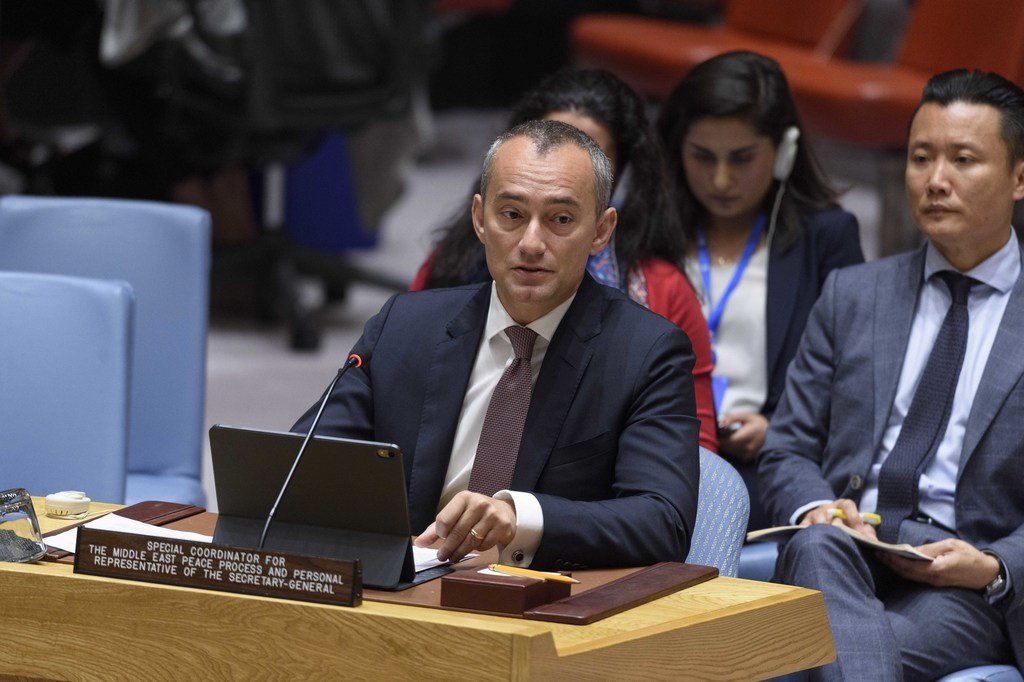 Le Coordonnateur spécial des Nations Unies pour le processus de paix au Moyen-Orient, Nickolay Mladenov.
