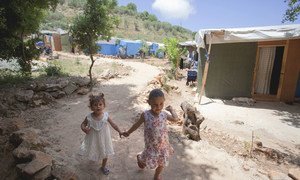 Syrian refugee children in the Ketermaya refugee camp, outside Beirut, Lebanon.