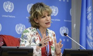 Agnès Callamard, Special Rapporteur on extrajudicial, summary or arbitrary executions, briefing the press in New York (file).