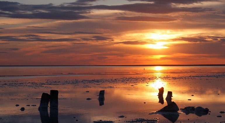  Sunset at Lake Elton Biosphere Reserve in the Russian Federation.