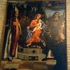 Церковная роспись с изображением Пресвятой Богородицы с младенцем Христом.