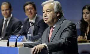 The UN Secretary-General, António Guterres, at the World Conference of Ministers Responsible for Youth 2019 and Youth Forum Lisboa+21, in Lisbon, Portugal
