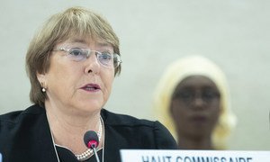The United Nations High Commissioner for Human Rights, Michelle Bachelet, addresses the 41st Session of the Human Rights Council in Geneva on 24 June 2019.