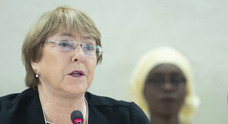 La Alta Comisionada de las Naciones Unidas para los Derechos Humanos, Michelle Bachelet, se dirige a la 41ª Sesión del Consejo de Derechos Humanos en Ginebra el 24 de junio de 2019.