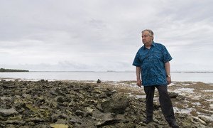 The UN Secretary-General António Guterres visited the low-lying island of Tuvalu in May 2019 to see how Pacific Ocean nations would be effected by the rise in sea levels.