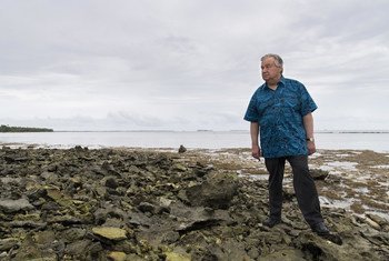 Secretário-geral na ilha de Tuvalu, no Pacífico 